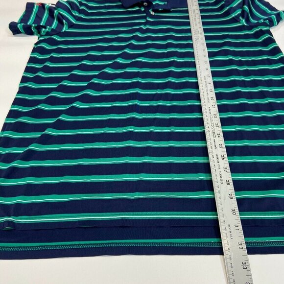 RLX Ralph Lauren Polo Shirt Men's Size XL Blue/Green Striped Golf Short Sleeve - Picture 3 of 7